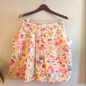 Esprit Flowy Floral Pleated Lightweight Cotton Lined Skirt